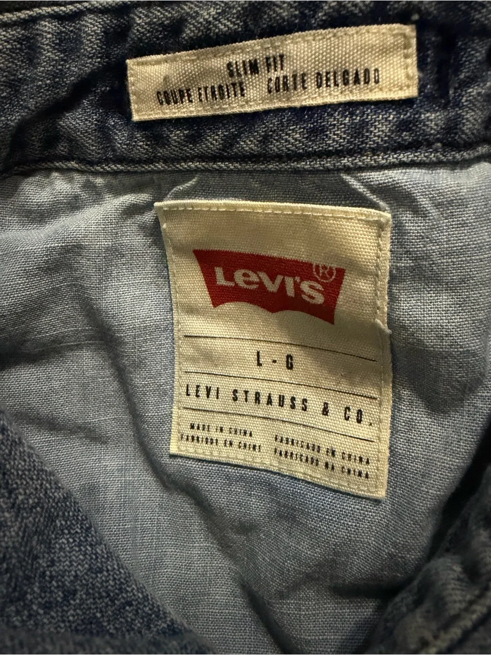Levi’s Men’s Denim Western Shirt – Size L